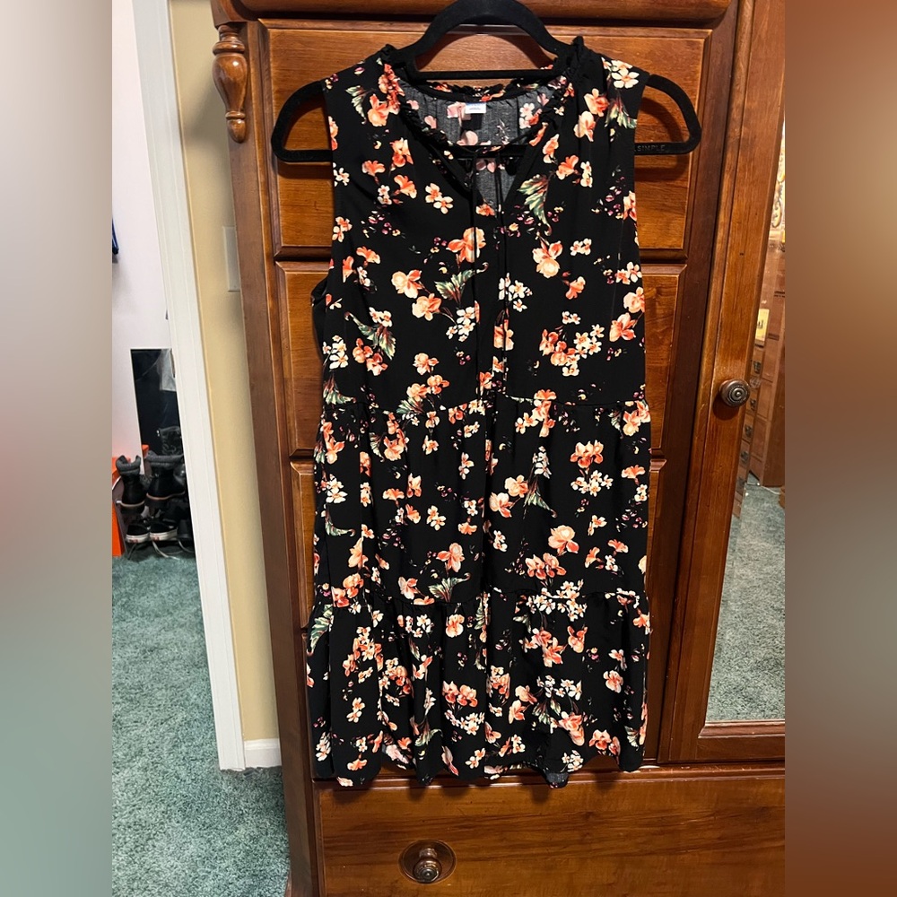 Old Navy Black Floral Mini Dress